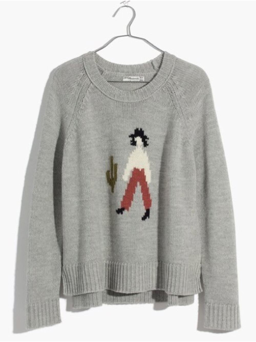 NWT Madewell El Rancho Grey Western New Mexico Crewneck Sweater Medium